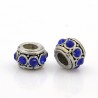 Antik Silber tibetischen Stil European Beads Strass Saphir